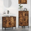 Bathroom Furniture Set 2 Pcs Engineered Wood And Metal