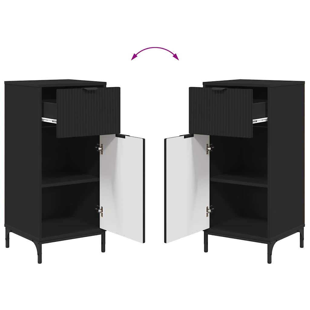 Bathroom Furniture Set 3 Pcs Engineered Wood And Metal