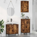 Bathroom Furniture Set 3 Pcs Engineered Wood And Metal