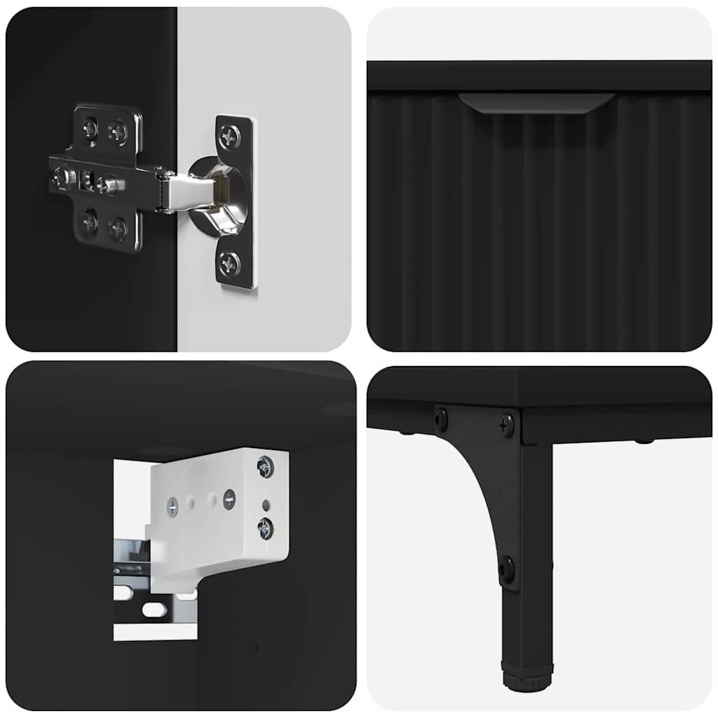 Bathroom Furniture Set With Drawer Engineered Wood, Metal