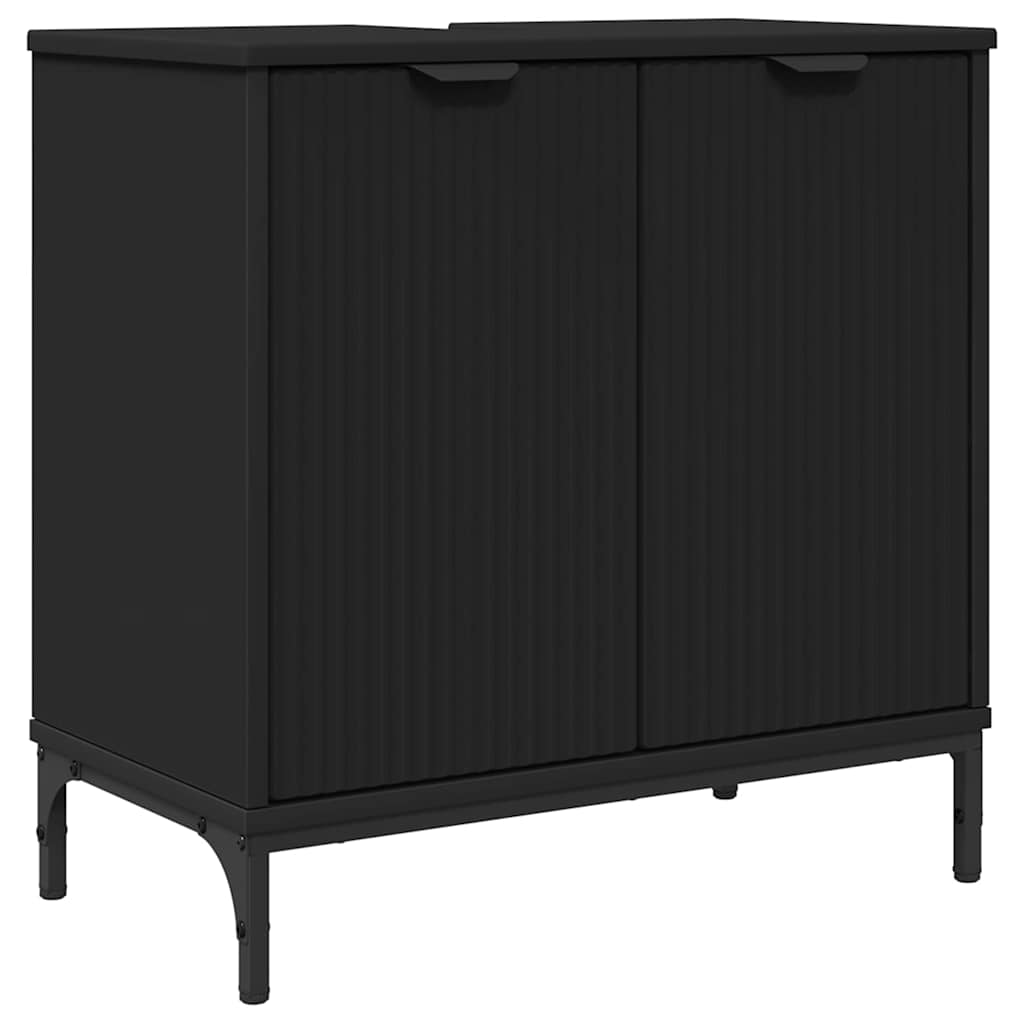 Bathroom Furniture Set With Drawer Engineered Wood, Metal