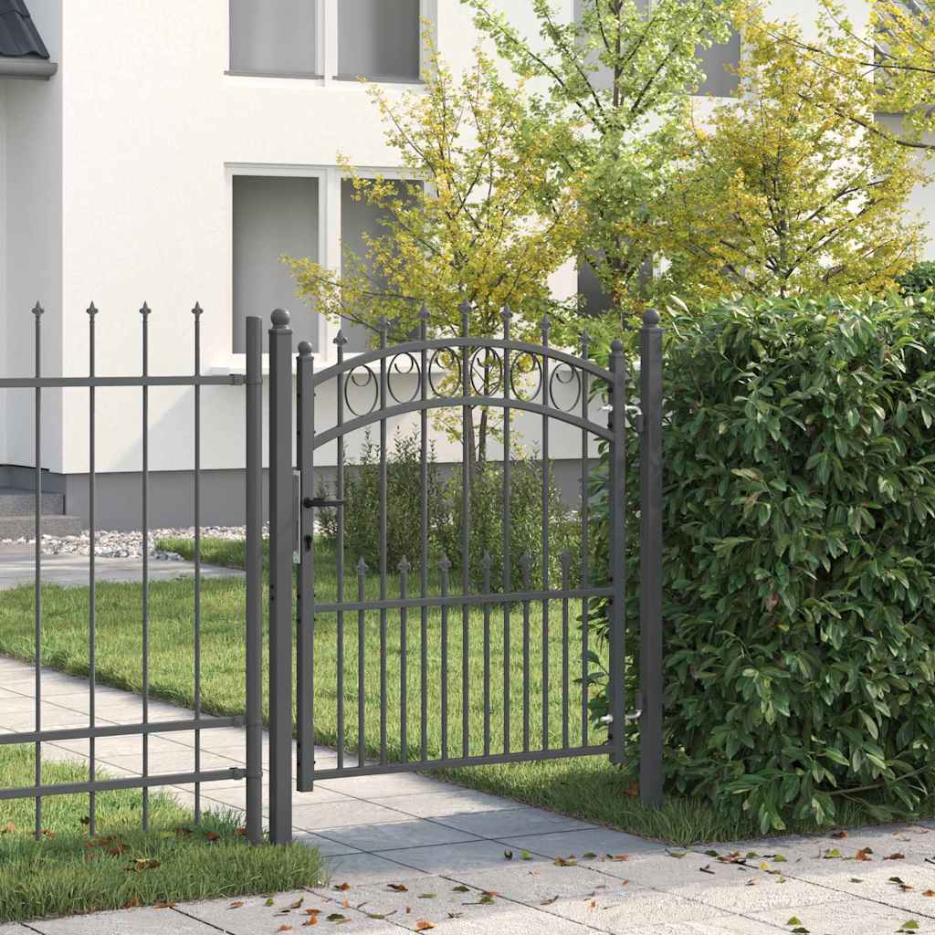 Fence Gate With Spikes Emmen 150 X 100 Cm Powder-Coated Steel