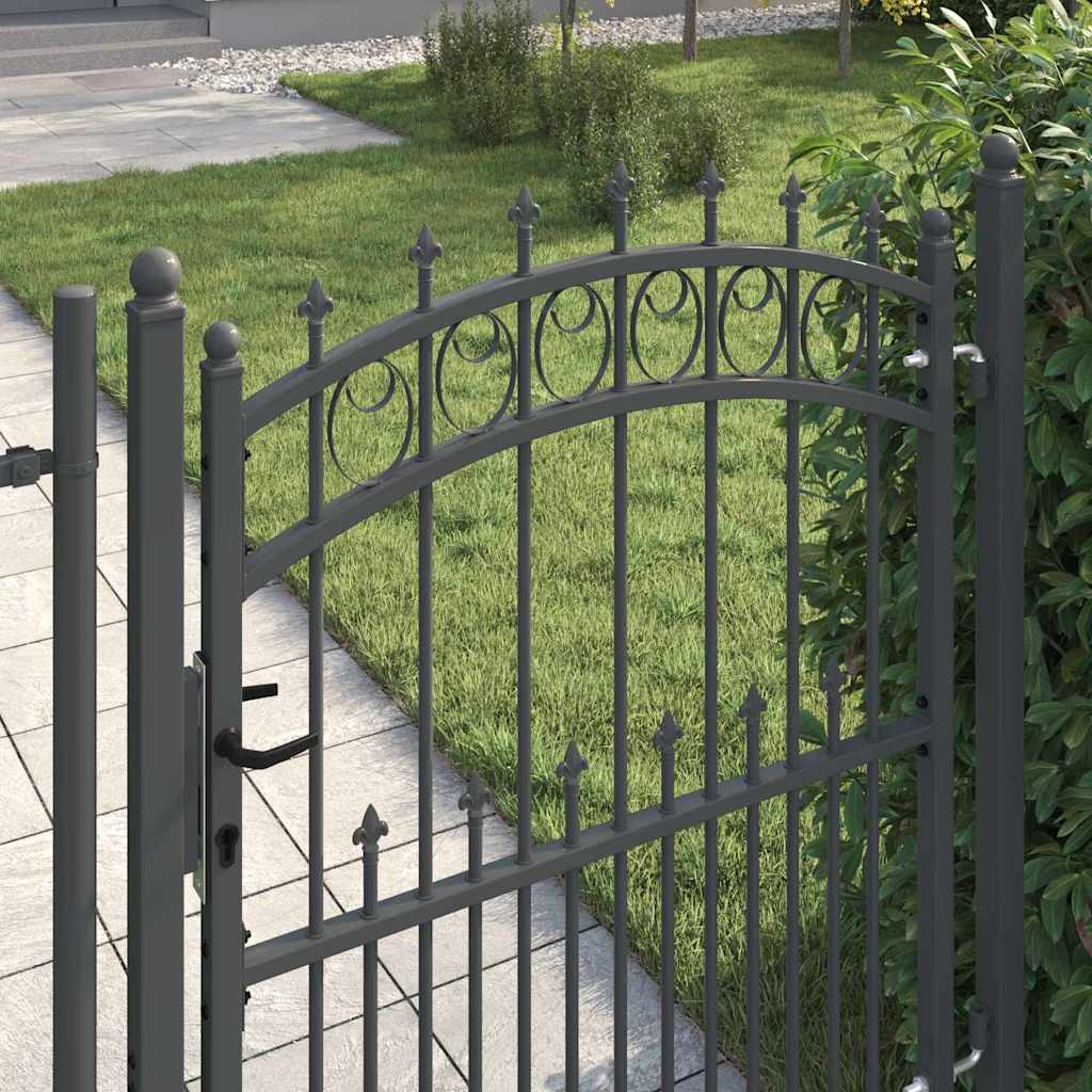 Fence Gate With Spikes Emmen 150 X 100 Cm Powder-Coated Steel