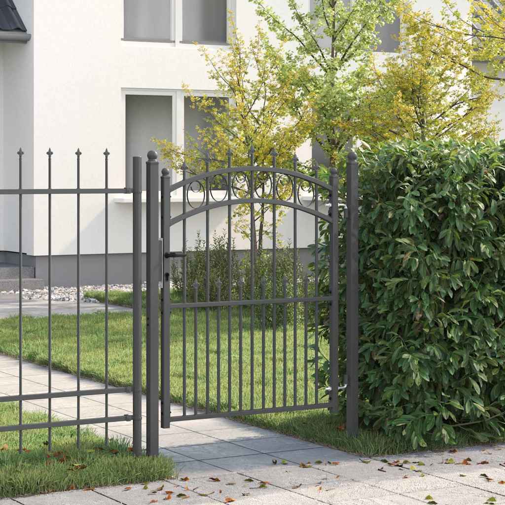 Fence Gate With Spikes Emmen 150 X 100 Cm Powder-Coated Steel