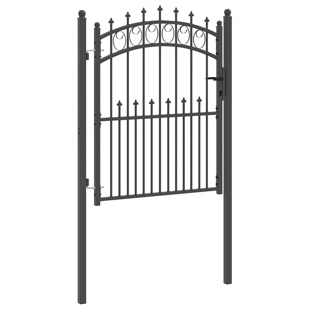 Fence Gate With Spikes Emmen 150 X 100 Cm Powder-Coated Steel