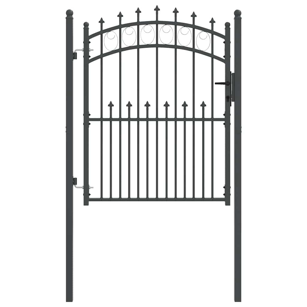 Fence Gate With Spikes Emmen 150 X 100 Cm Powder-Coated Steel