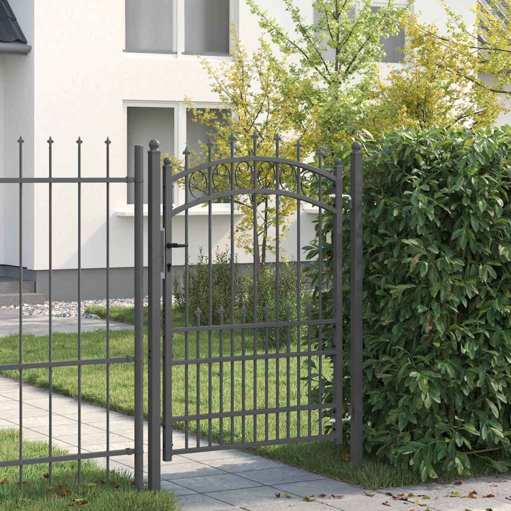 Fence Gate With Spikes Emmen 150 X 100 Cm Powder-Coated Steel