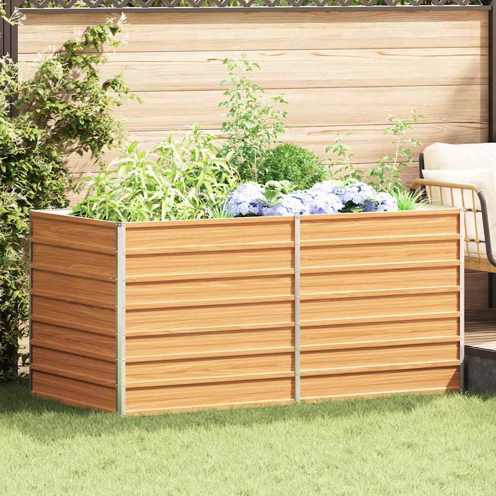 Garden Raised Bed Light Brown Galvanised Steel