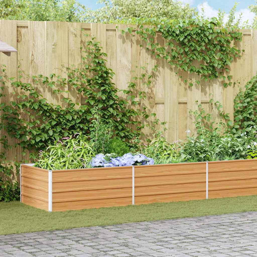 Garden Raised Bed Light Brown Galvanised Steel