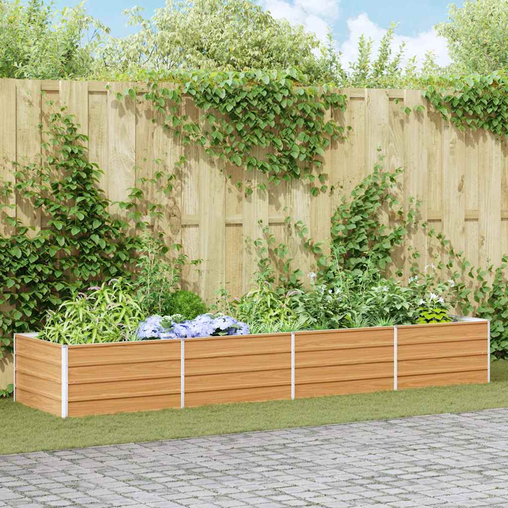 Garden Raised Bed Light Brown Galvanised Steel