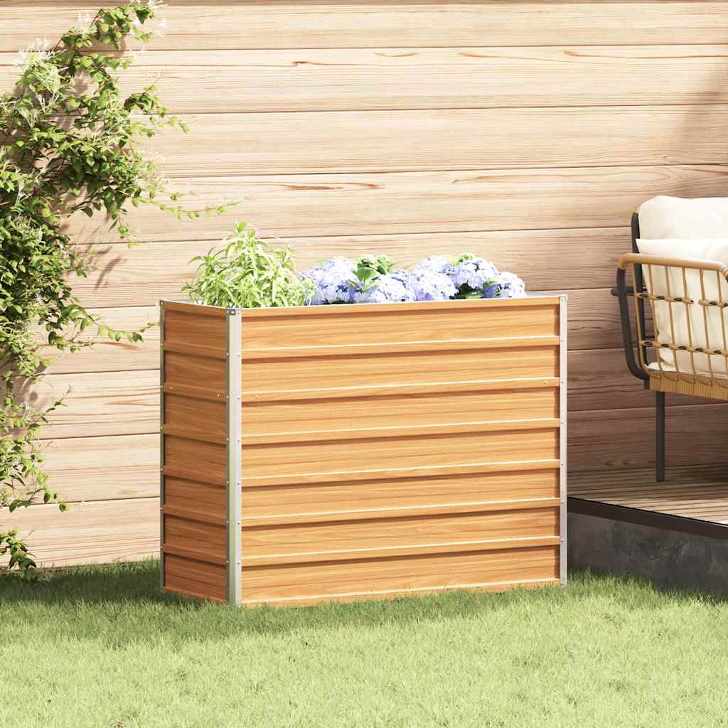 Garden Raised Bed Light Brown Galvanised Steel