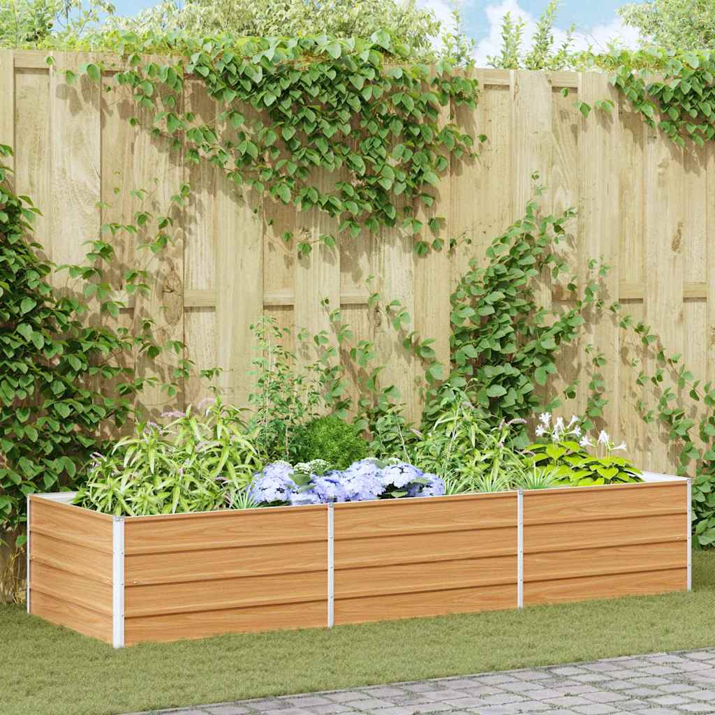 Garden Raised Bed Light Brown Galvanised Steel