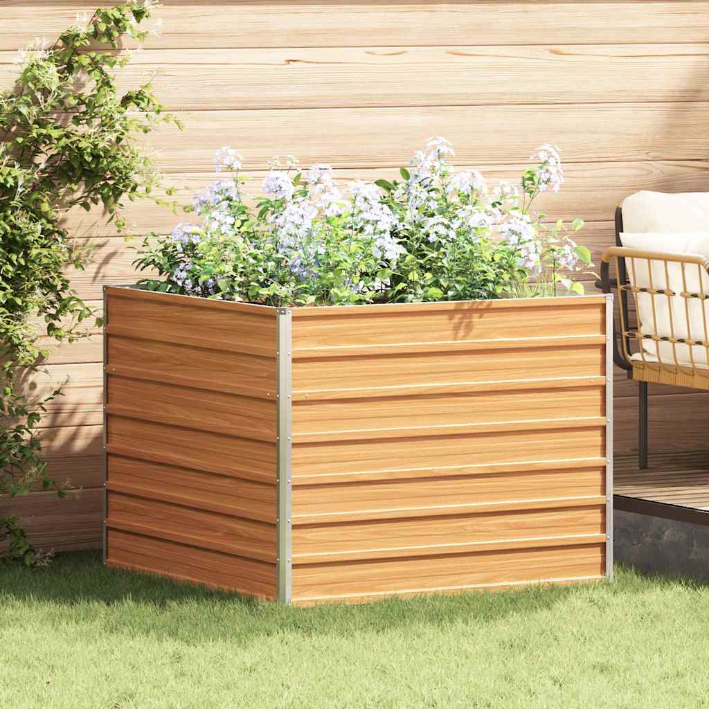 Garden Raised Bed Light Brown Galvanised Steel