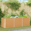 Garden Raised Bed Light Brown Galvanised Steel