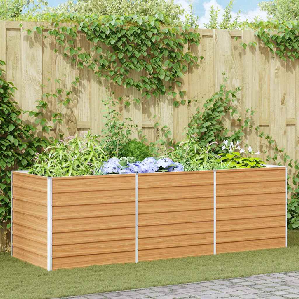 Garden Raised Bed Light Brown Galvanised Steel