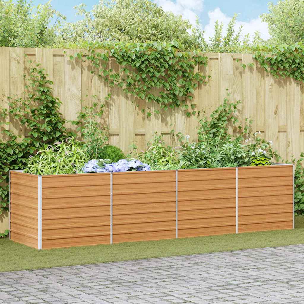 Garden Raised Bed Light Brown Galvanised Steel