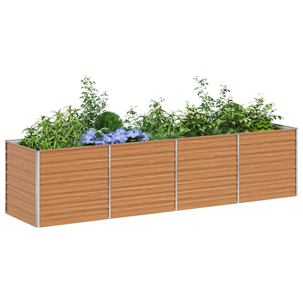 Garden Raised Bed Light Brown Galvanised Steel