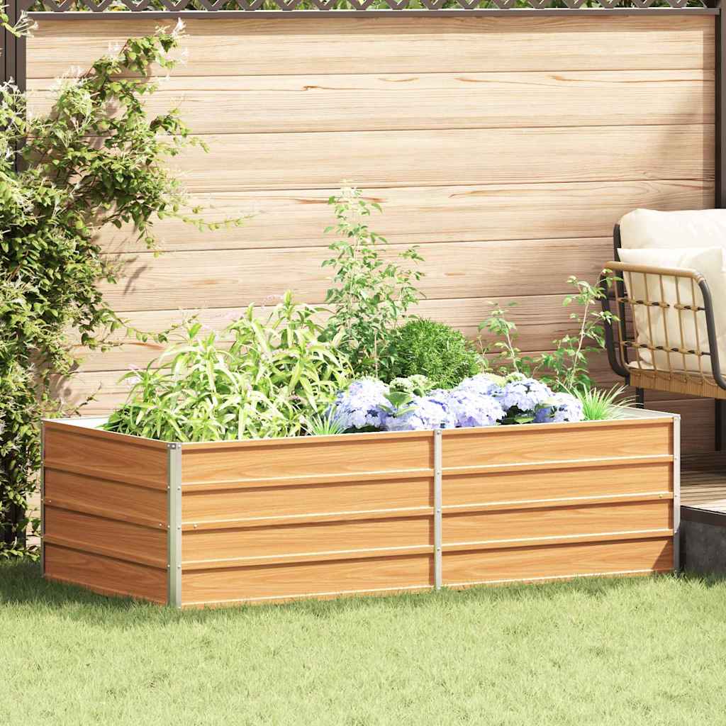 Garden Raised Bed Light Brown Galvanised Steel