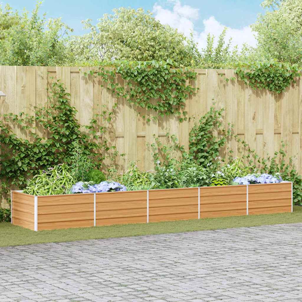 Garden Raised Bed Light Brown Galvanised Steel