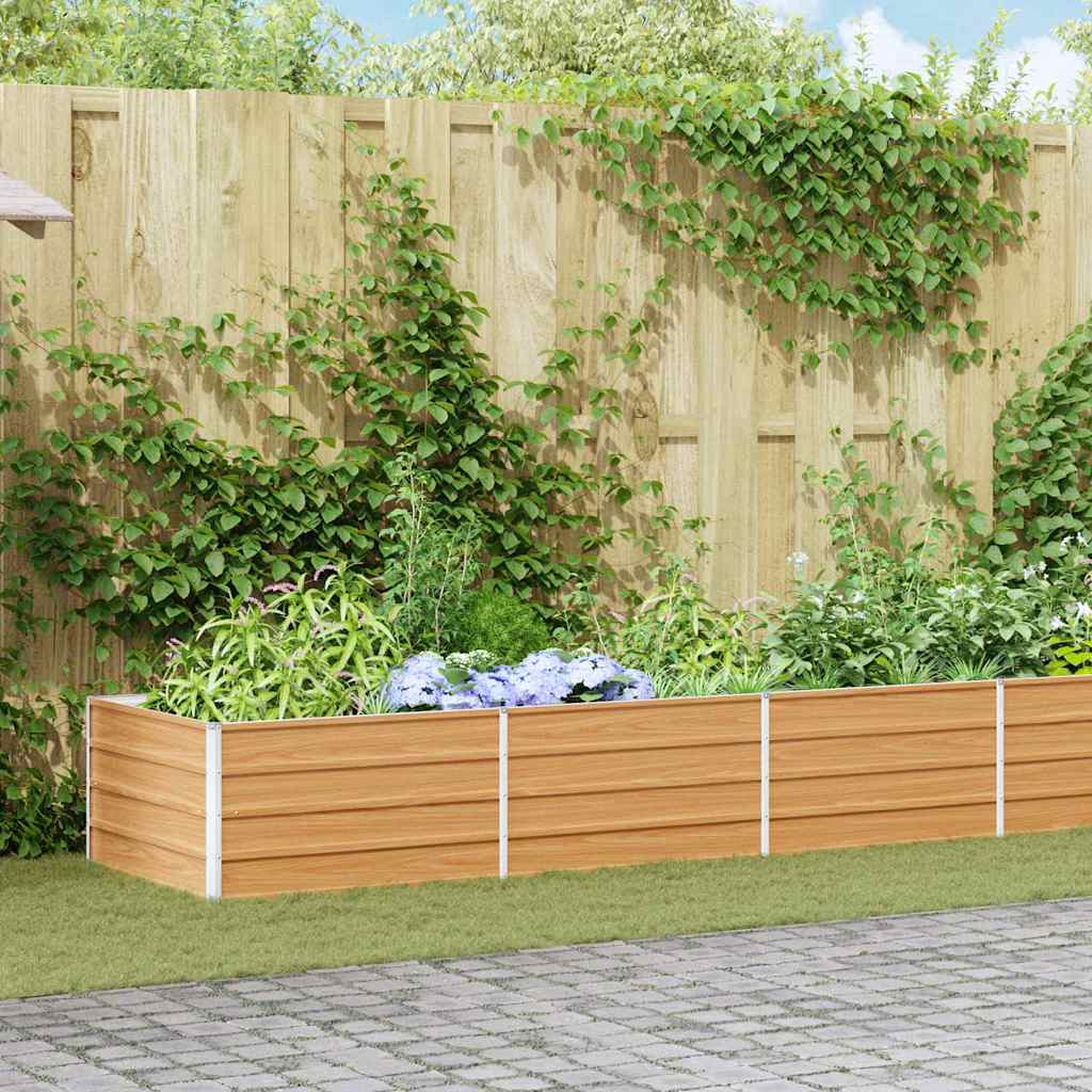 Garden Raised Bed Light Brown Galvanised Steel
