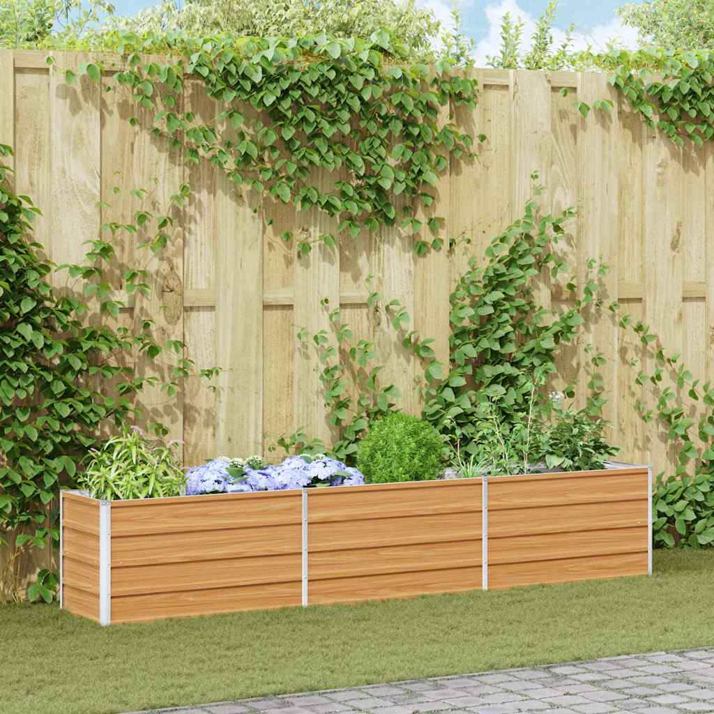 Garden Raised Bed Light Brown Galvanised Steel