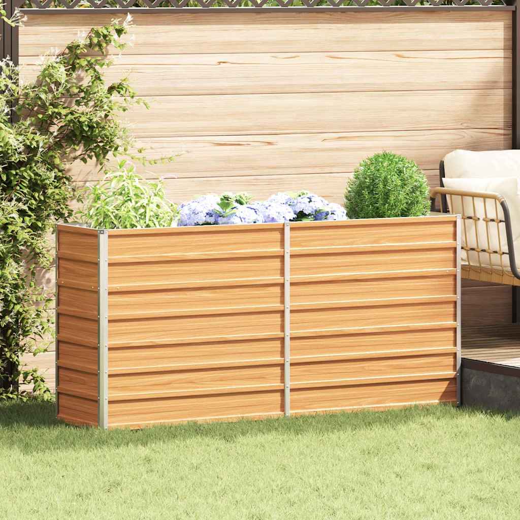 Garden Raised Bed Light Brown Galvanised Steel