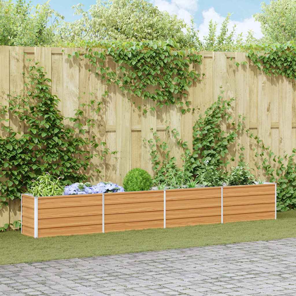 Garden Raised Bed Light Brown Galvanised Steel