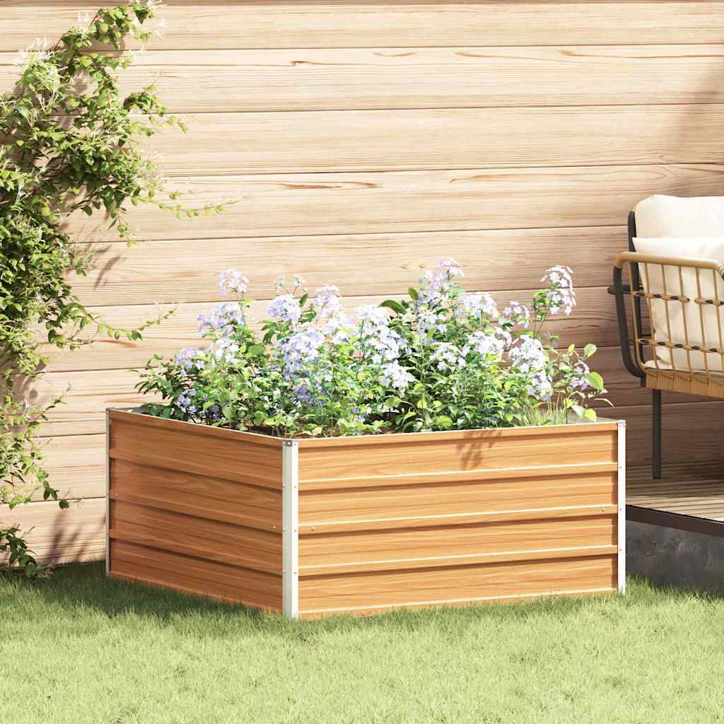 Garden Raised Bed Light Brown Galvanised Steel