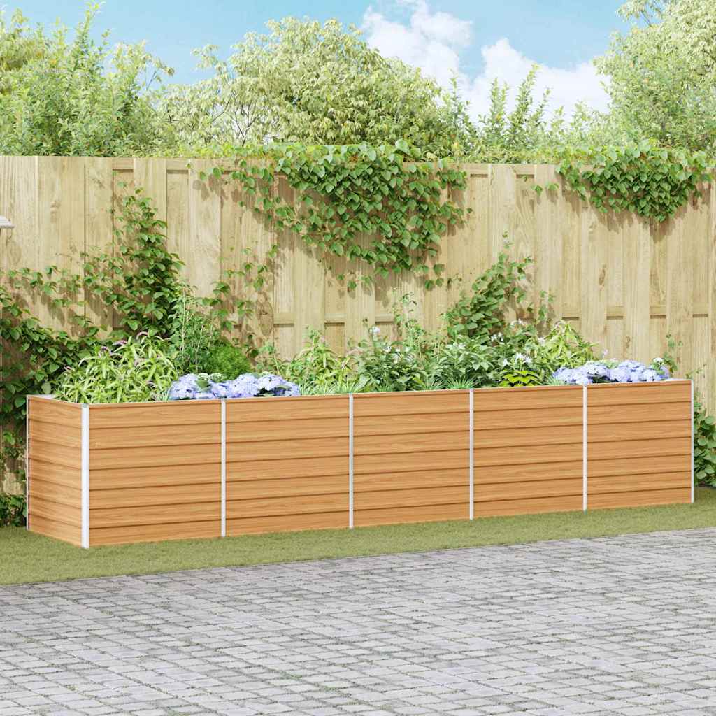 Garden Raised Bed Light Brown Galvanised Steel