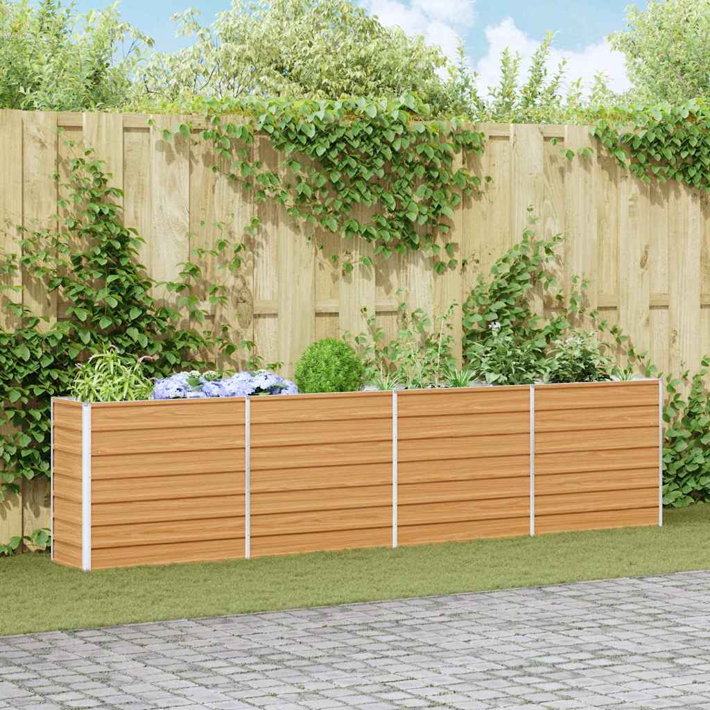 Garden Raised Bed Light Brown Galvanised Steel