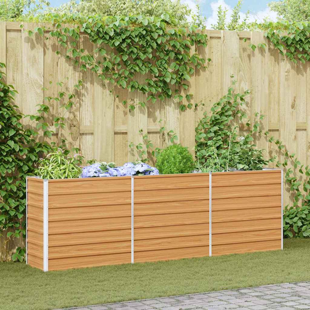 Garden Raised Bed Light Brown Galvanised Steel