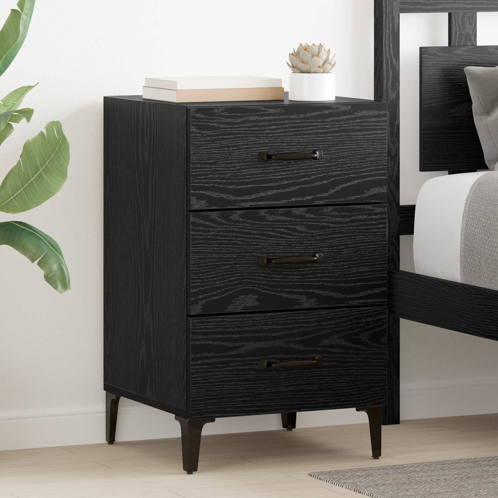 Bedside Cabinet 40X40X66 Cm Engineered Wood