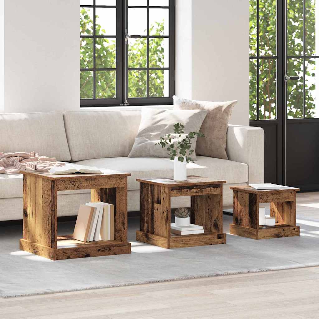 Coffee Tables 3 Pcs Engineered Wood