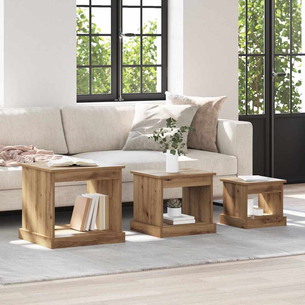 Coffee Tables 3 Pcs Engineered Wood