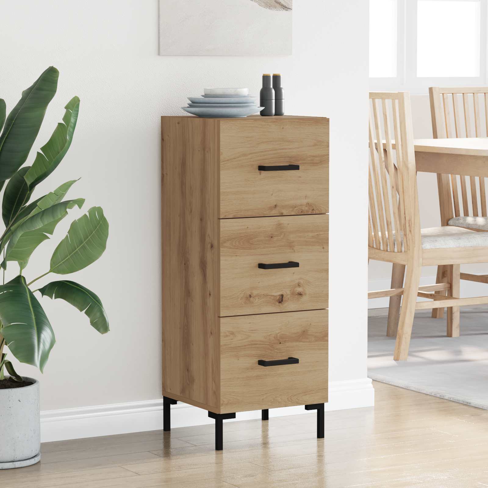 Sideboard 34.5 X 34 X 90 Cm Engineered Wood