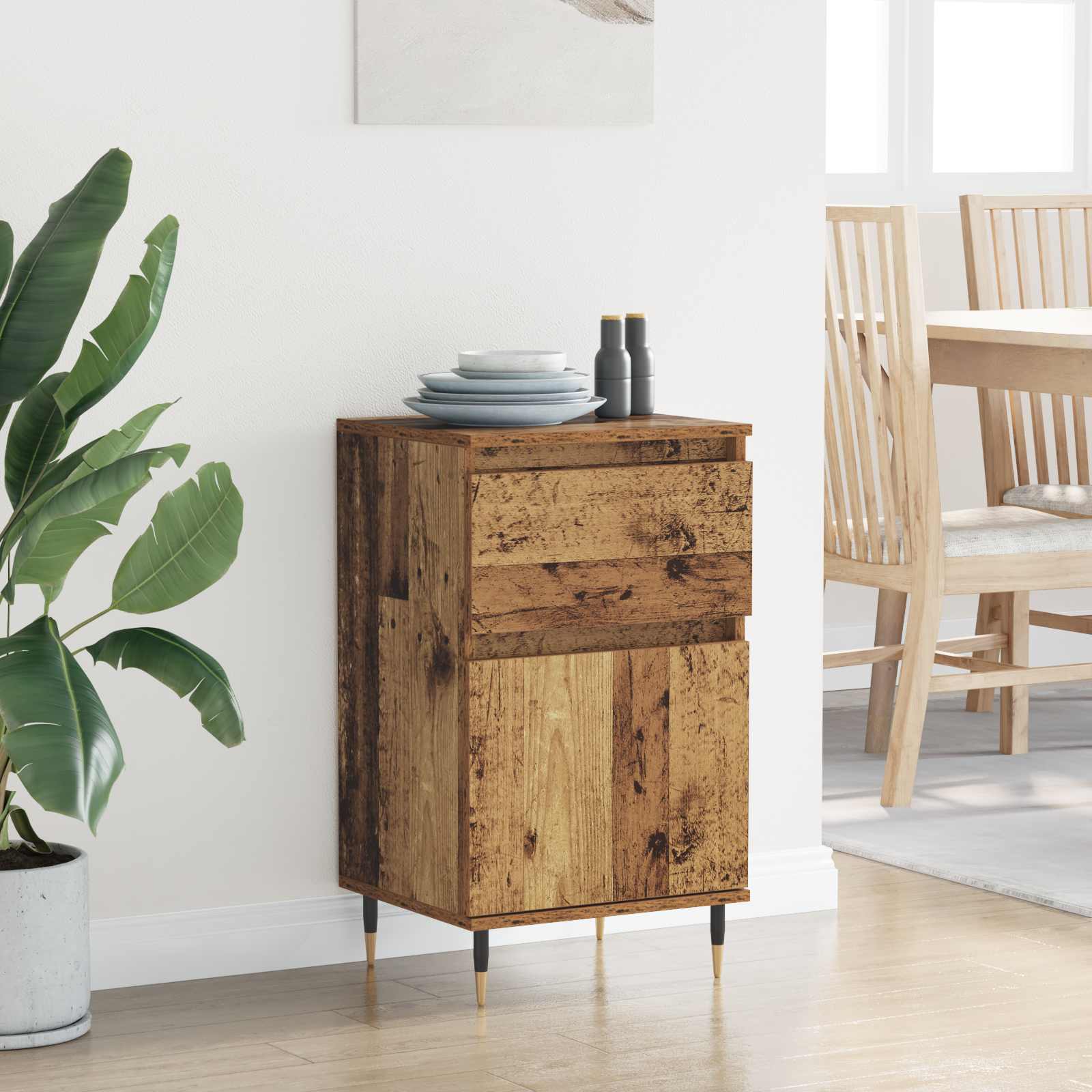 Sideboard 40 X 35 X 70 Cm Engineered Wood And Iron