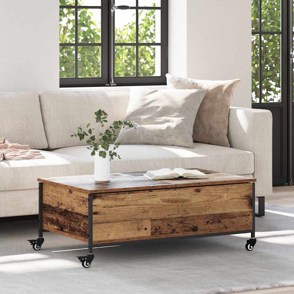 Coffee Table With Wheels 91X55X34 Cm Engineered Wood