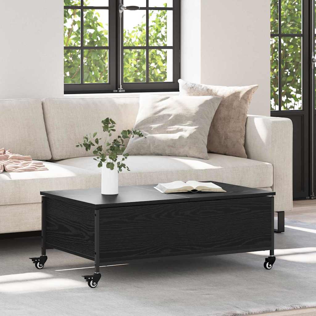 Coffee Table With Wheels 91X55X34 Cm Engineered Wood