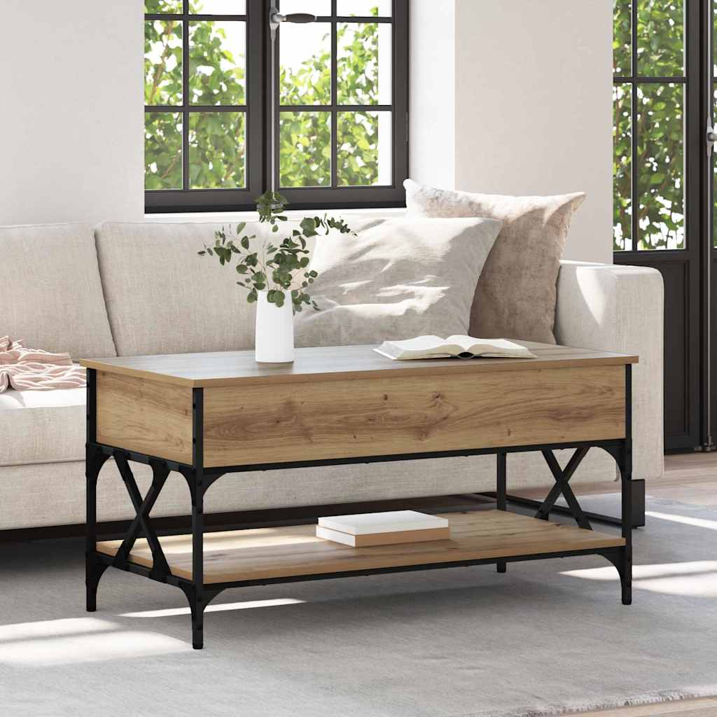 Coffee Table 100X50X50 Cm Engineered Wood And Metal