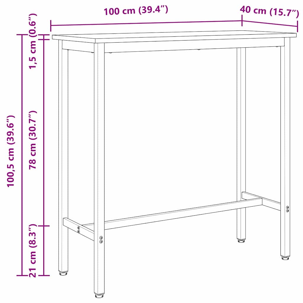 Table Engineered Wood And Steel