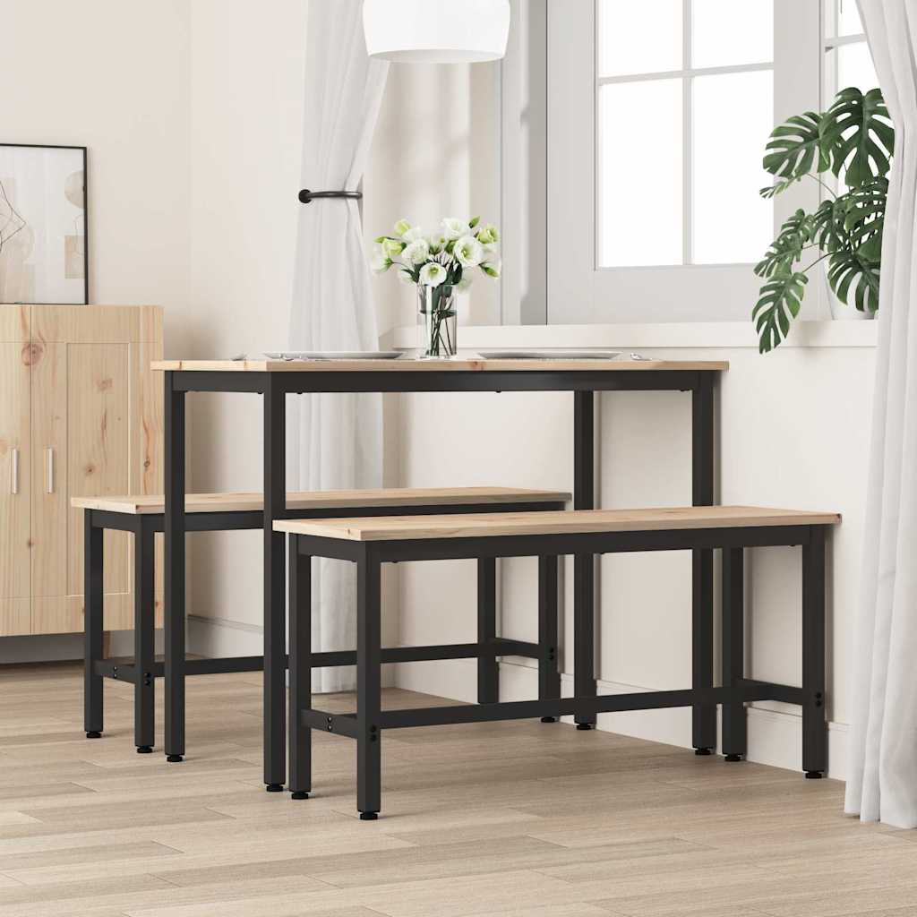 Dining Bench 100 X 32.5 X 49 Cm Solid Pine Wood