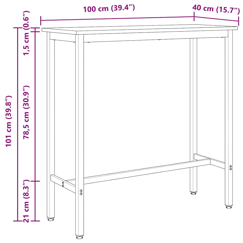Table Engineered Wood And Steel