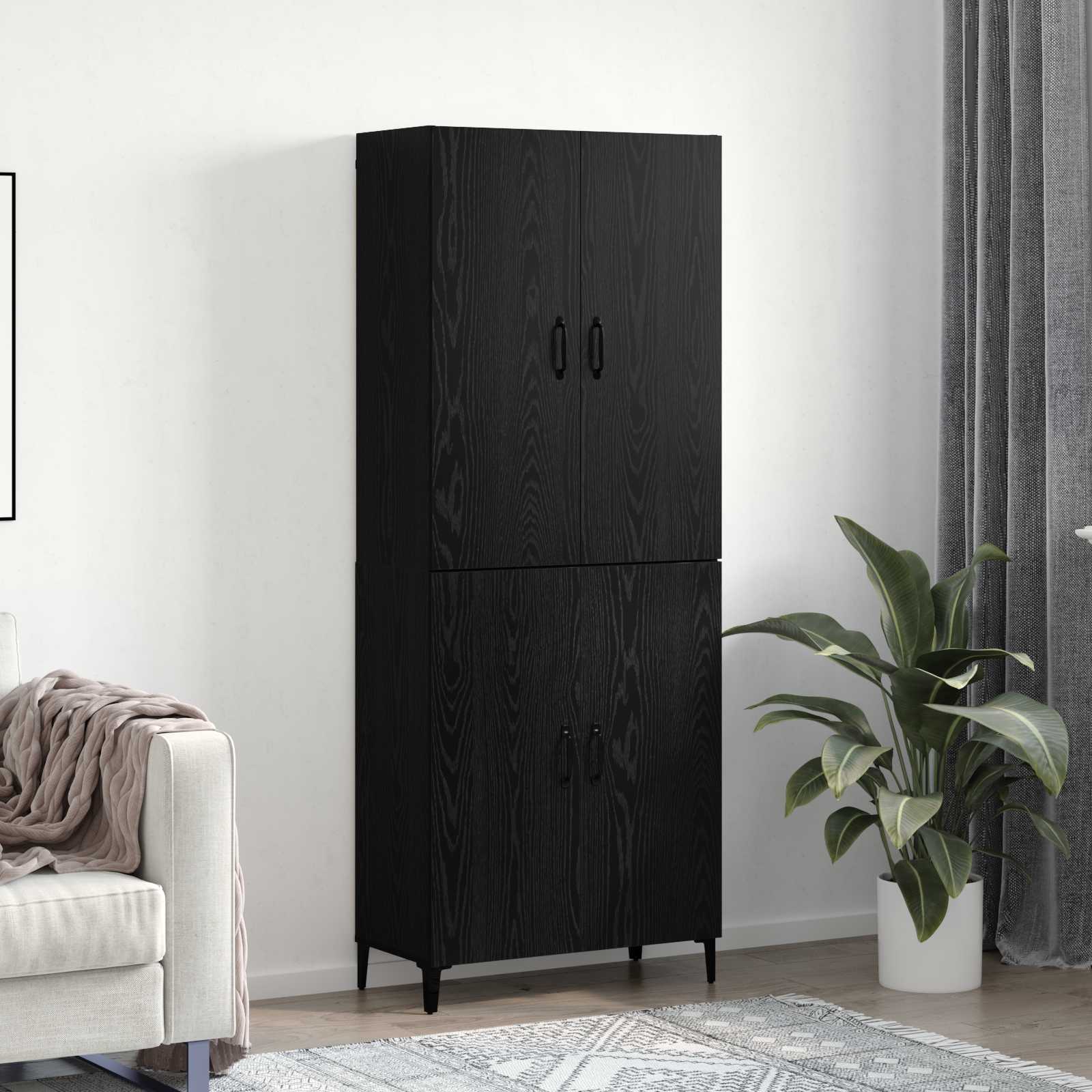 Highboard 2 Pcs Engineered Wood