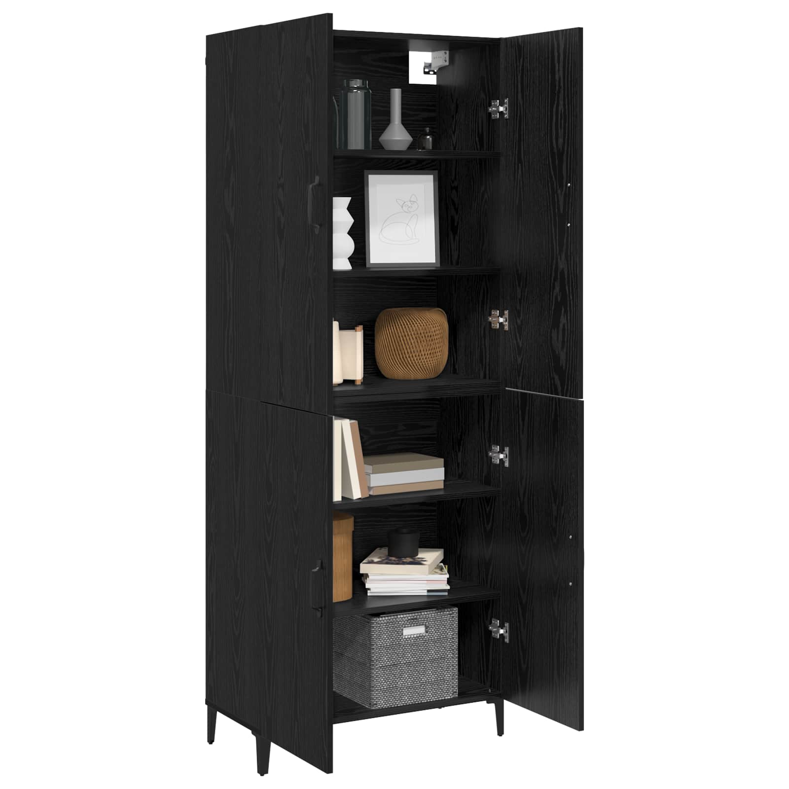Highboard 2 Pcs Engineered Wood