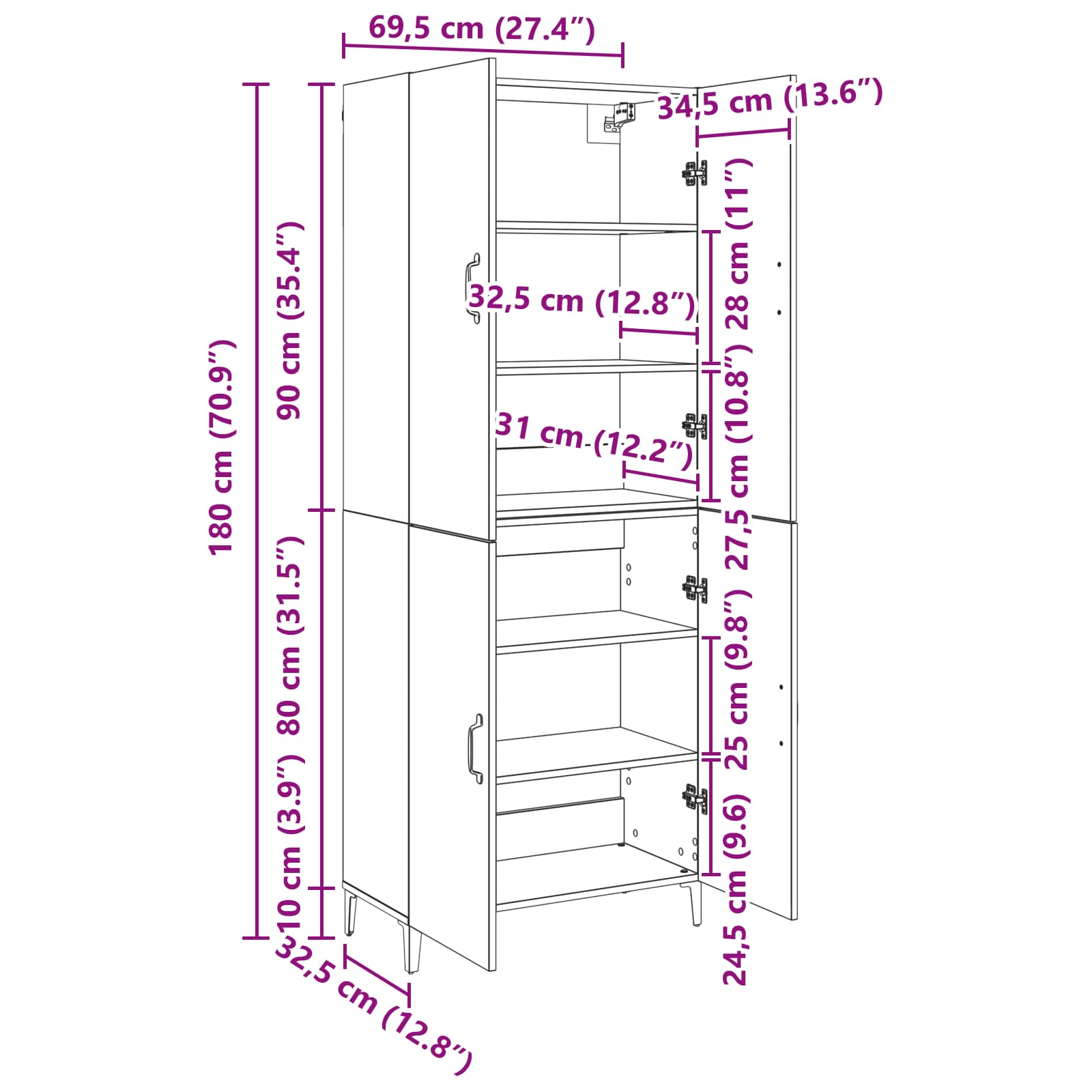 Highboard 2 Pcs Engineered Wood