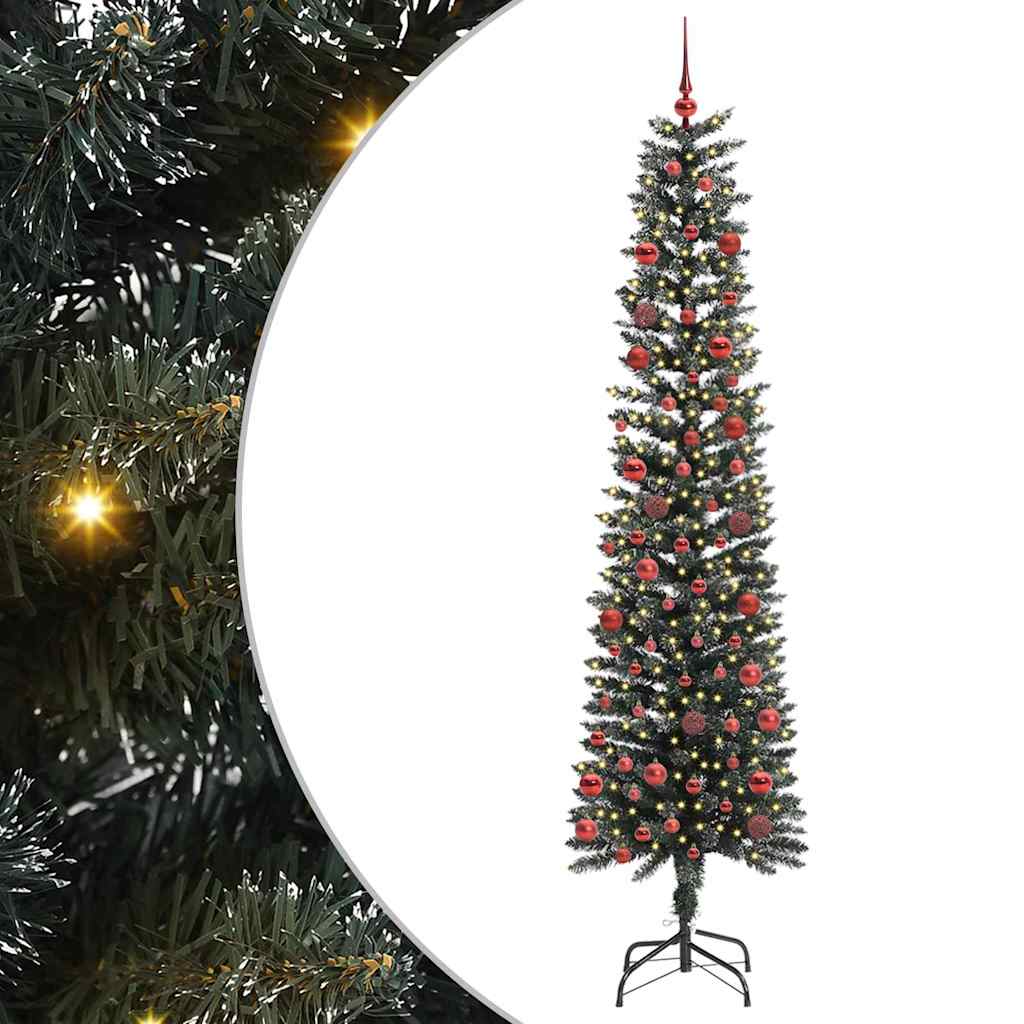 Artificial Slim Christmas Tree With Stand Green Pvc