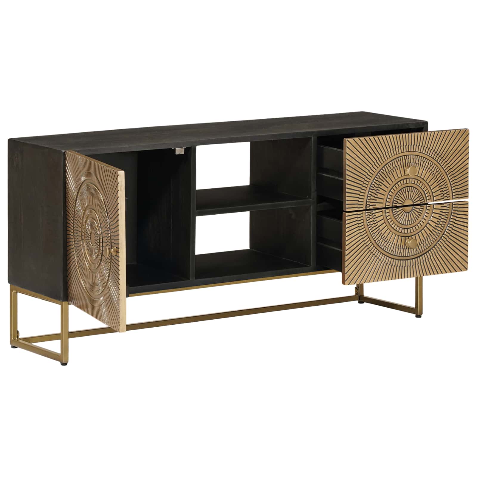Tv Cabinet With Drawer With Shelf Brass 105 X 30 X 50 Cm