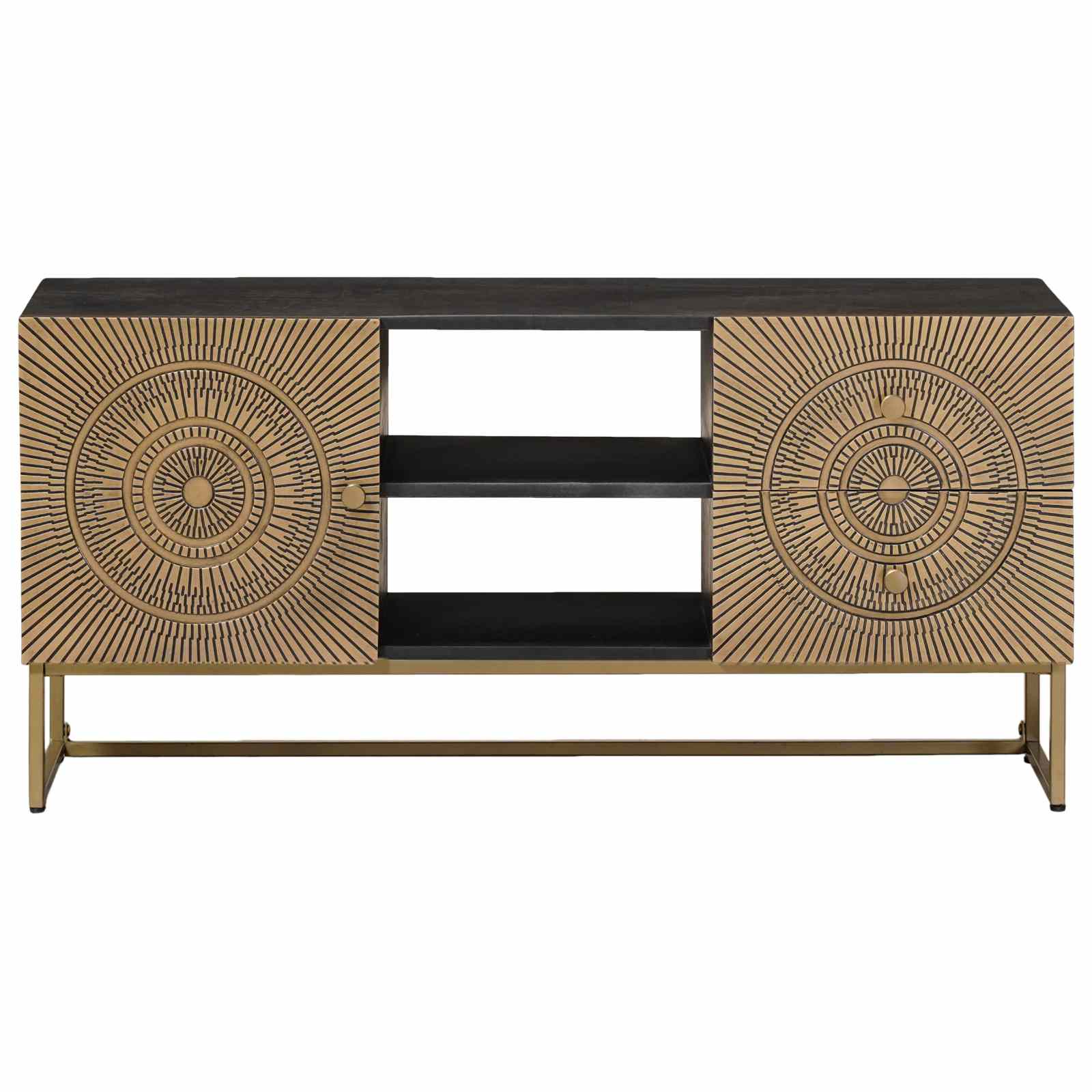 Tv Cabinet With Drawer With Shelf Brass 105 X 30 X 50 Cm
