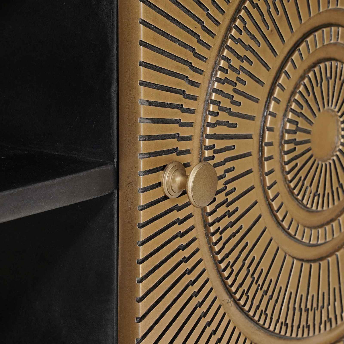 Media Storage Cabinet Tv Shelf Brass 105 X 30 35 Cm 105 X 30 X 35 Cm 105 cm