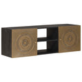 Media Storage Cabinet Tv Shelf Brass 105 X 30 35 Cm 105 X 30 X 35 Cm 105 cm